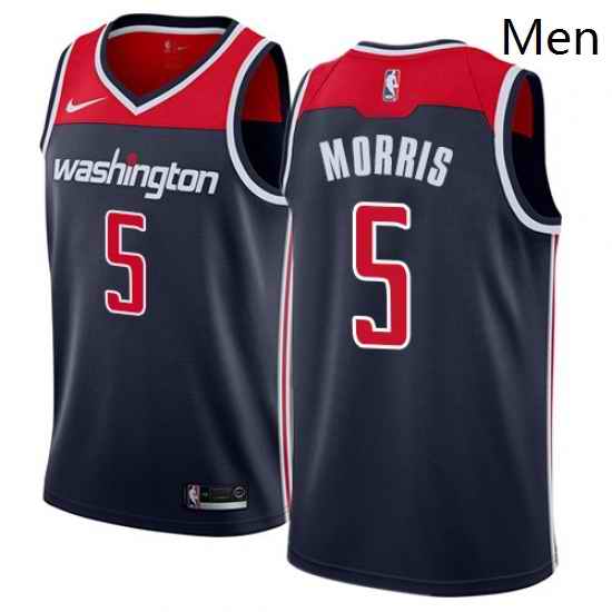 Mens Nike Washington Wizards 5 Markieff Morris Swingman Navy Blue NBA Jersey Statement Edition